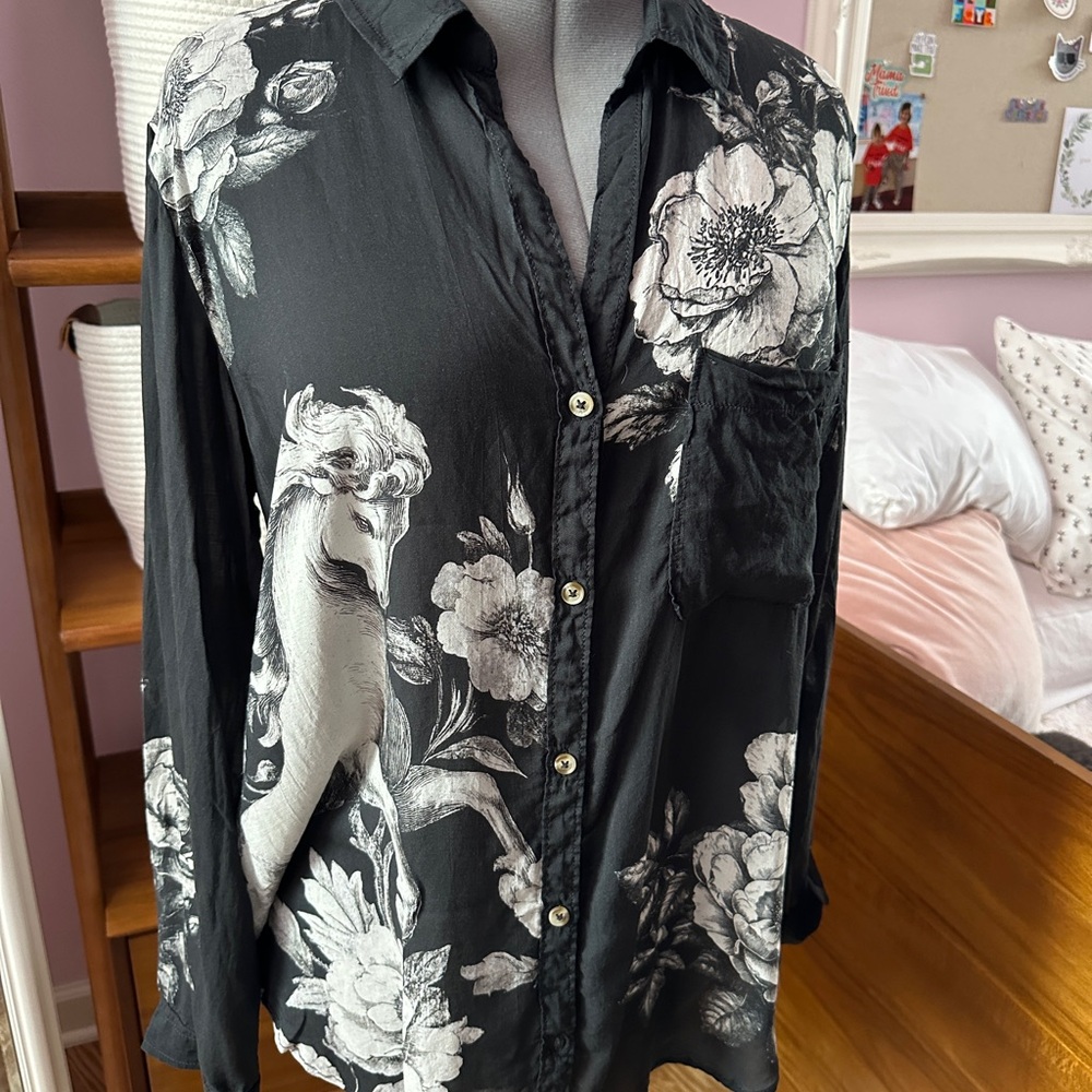 Anthropologie Pilcro Romy Relaxed Buttondown Shirt